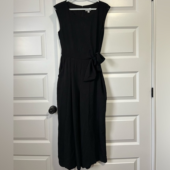 Tahari ASL Side Knot Scuba Crepe Jumpsuit Elegant Black Women's Jumpsuit - Picture 7 of 10